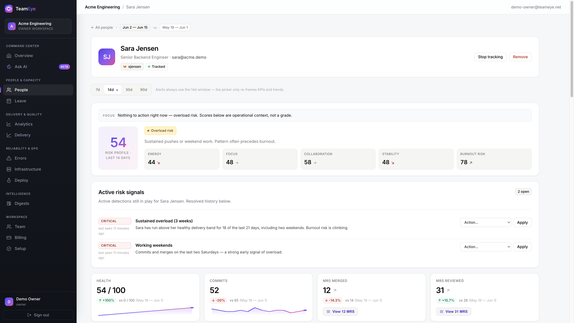 TeamEye People & capacity view